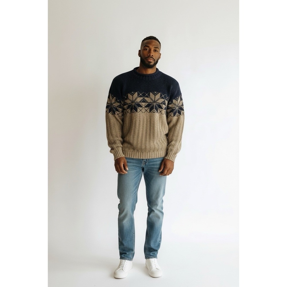 Vintage Northern Isles Wool Blend‎ Rolled Neck Sweater Men's XXL 90s Y2K USA